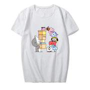 Bulletproof Youth League Anime Cute Version Cartoon Surrounding Aid Clothes With The Same Short-Sleeved T-Shirt Men And Women Tops Summer Clothes