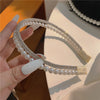 Beauty Super Flash Hair Hoop Super Fairy Double Pearl Rhinestone Outer Hair Accessories Head Hoop Female Headdress Korea Sweet Pressure Hair